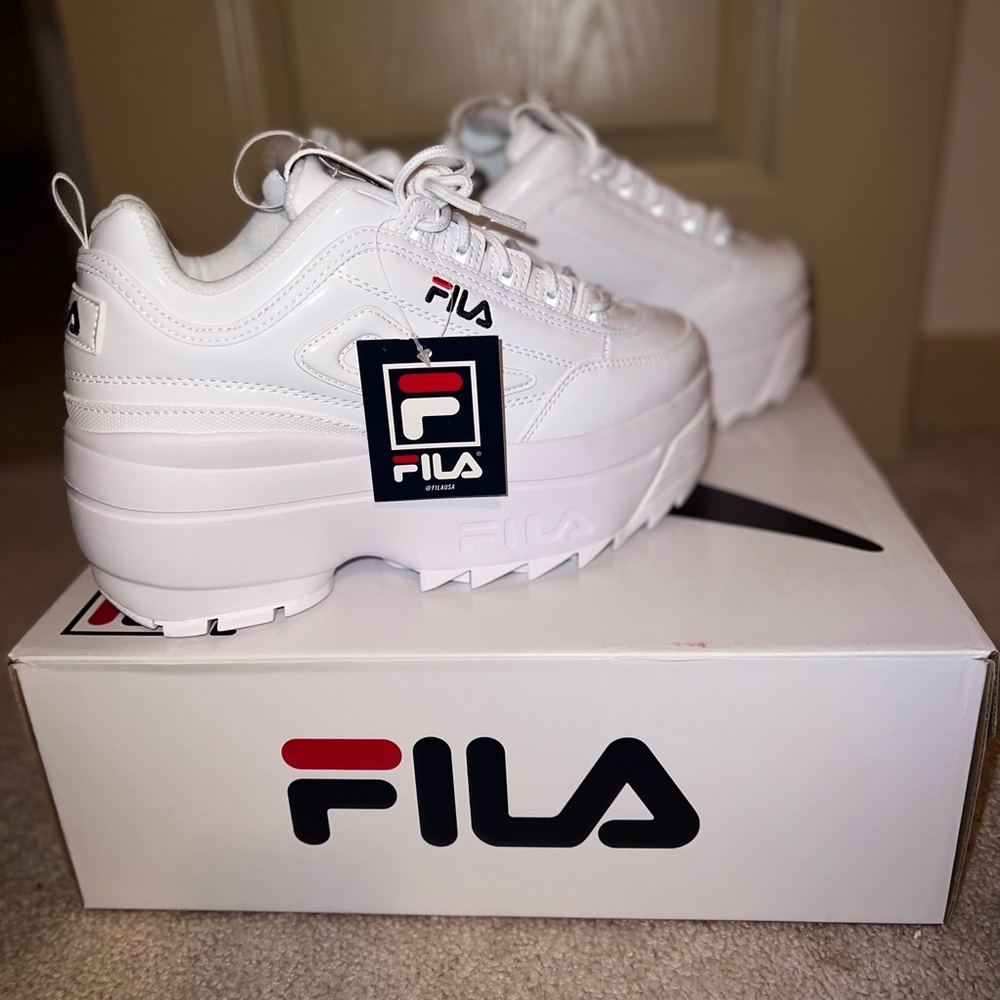 Fila Disruptor II Patent Leather Wedge Sneakers